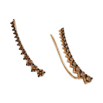 Chocolatier® Chocolate Diamond Ear Climbers (7/8 ct. t.w.) in 14k Rose Gold