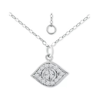 Cubic Zirconia Evil Eye Pendant Necklace, 16" + 2" extender, Created for Macy's