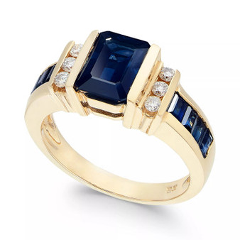 EFFY® Sapphire (2-1/4 ct. t.w.) and Diamond (1/6 ct. t.w.) Ring in 14k Gold (Also Available in Emerald)
