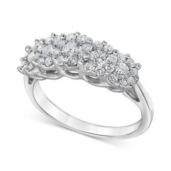 Lab-Created Diamond Horizontal Cluster Statement Ring (1 ct. t.w.) in Sterling Silver