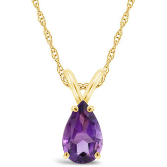 Amethyst Pendant Necklace ( 1 ct.t.w) in 14K Yellow Gold