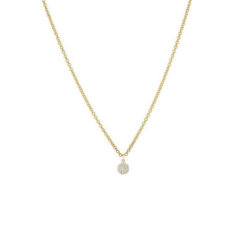 Diamond Small Disc Pendant Necklace