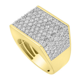 Men's Diamond Multi-Row Cluster Ring (4 ct. t.w.) in 10k Gold