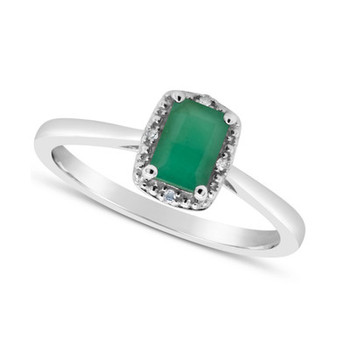 Emerald (5/8 ct. t.w.) and Diamond Accent Ring in Sterling Silver