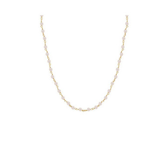 14K Yellow Gold Pearl Bead Necklace