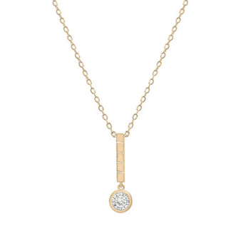 Diamond Elongated Miracle-Plate 18" Pendant Necklace (1/10 ct. t.w.) in 14k Gold-Plated Sterling Silver, Created for Macy's