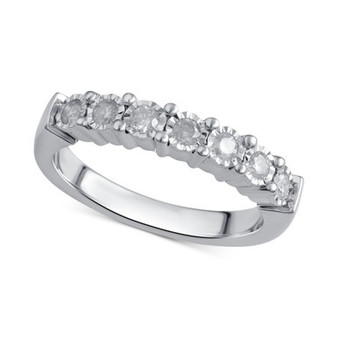 Diamond Band (1/4 ct. t.w.) in Sterling Silver or 14k Gold over Sterling Silver