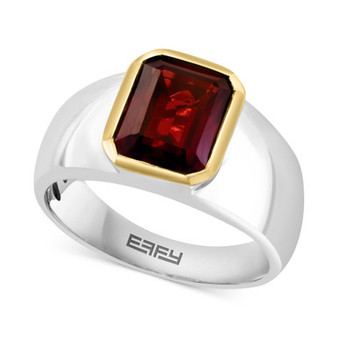 EFFY® Men's Rhodolite Garnet Ring (3-7/8 ct. t.w.) in Sterling Silver & 18K Gold Plate