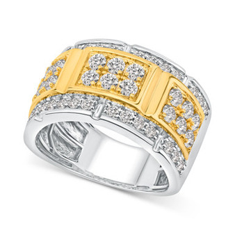 Men's Diamond Ring (2 ct. t.w.) in Two-Tone 10k Gold & White Gold