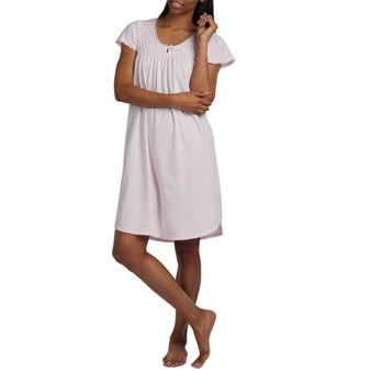 Women's Short Sleeve Short Knit Solid Gown