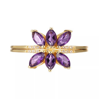 2-Pc. Set Garnet (1-3/4 ct. t.w.) & White Topaz (1/20 ct. t.w.) Rings in Sterling Silver (Also in Peridot, Sky Blue Topaz, Amethyst, & Truffle Sapphire)