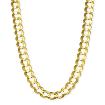 28" Open Curb Link Chain Necklace (7mm) in Solid 14k Gold