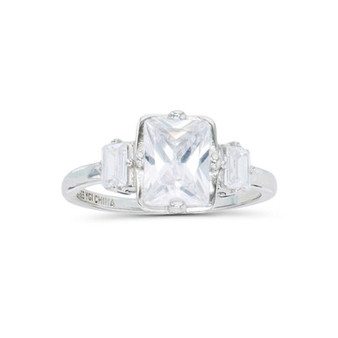 Cubic Zirconia Radiant and Baguette Cut Ring