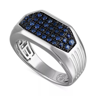 Lab-Created Emerald Cluster Ring (5/8 ct. t.w.) in 18k Gold-Plated Sterling Silver (Also in Lab-Created Ruby & Lab-Created Sapphire), Created for Macy's