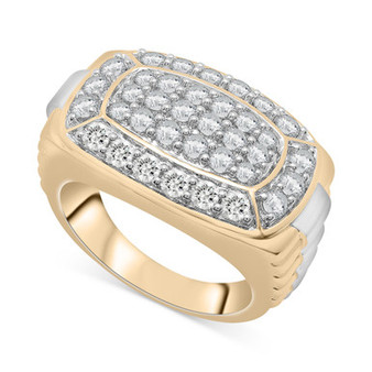 Men's Diamond Cluster Two-Tone Ring (2 ct. t.w.) in 10k Gold
