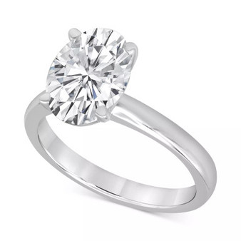 Certified Lab Grown Diamond Oval-Cut Solitaire Engagement Ring (3 ct. t.w.) in 14k Gold