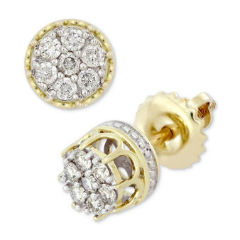 Men's Diamond Cluster Stud Earrings (1/6 ct. t.w.) in 10k Gold