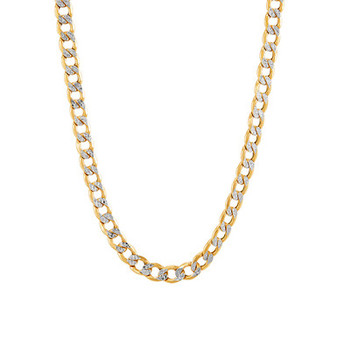 Polished Diamond Cut 26" Curb Chain in 10K Yellow Gold