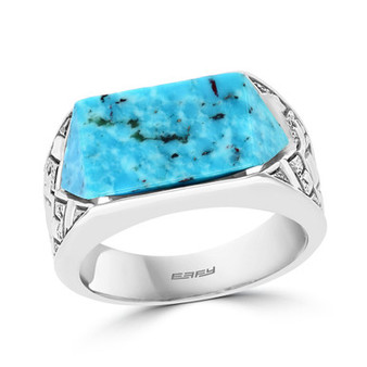 EFFY® Men's Turquoise Ring in Sterling Silver