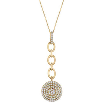 Diamond Circle Cluster Pendant Necklace (3/4 ct. t.w.) in 14k Gold, 16" + 4" extender, Created for Macy's
