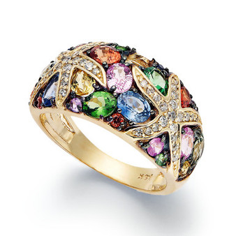 Watercolors by EFFY® Multistone and Diamond Starfish Ring (3-1/2 ct. t.w.) in 14k Gold