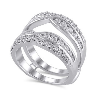 Certified Diamond (1-3/8 ct. t.w.) Guard Ring in 14K White Gold