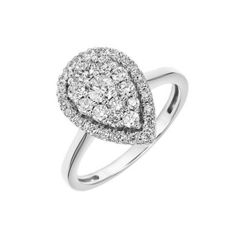 Diamond Pear Cluster Engagement Ring (3/4 ct. t.w.) in 14k White Gold