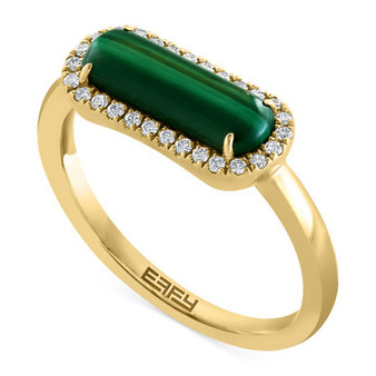EFFY® Malachite & Diamond (1/10 ct. t.w.) Ring in 14k Gold