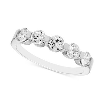 Diamond Five Stone Band (1 ct. t.w.) in 14k White or Yellow Gold
