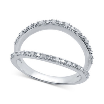 Diamond Split Ring (1/6 ct. t.w.) in Sterling Silver