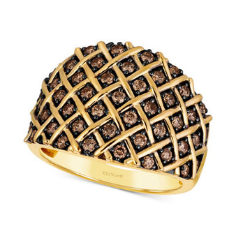 Chocolatier® Chocolate Diamond Lattice Statement Ring (3/4 ct. t.w.) in 14k Gold