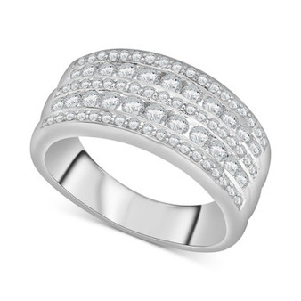Diamond Multirow Wide Band (1 ct. t.w.) in 14k White Gold