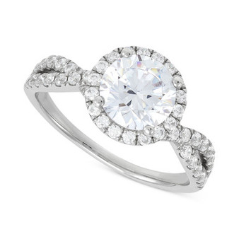 IGI Certified Lab Grown Diamond Halo Engagement Ring (2 ct. t.w.) in 14k White Gold