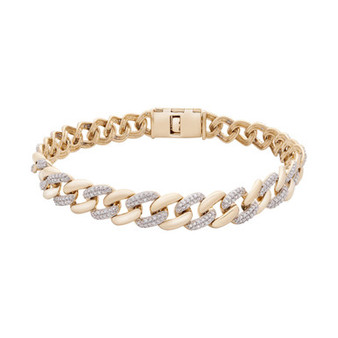 Men's Diamond Link Chain Bracelet (1/2 ct. t.w.) in 10k Gold