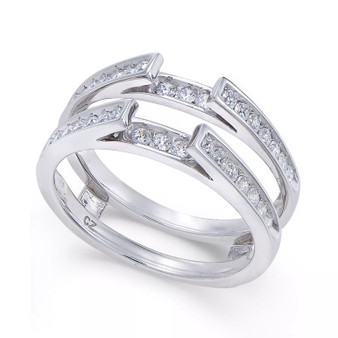 Diamond Channel-Set Solitaire Enhancer Ring Guard (1/2 ct. t.w.) in 14k White Gold