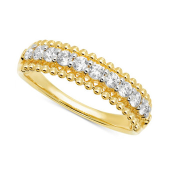 Diamond Beaded Edge Band (1/2 ct. t.w.) in 14k Gold