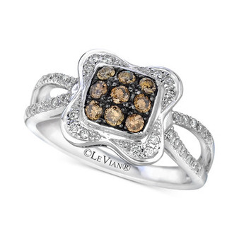 Chocolatier® Diamond Cluster Ring (1/2 ct. t.w.) in 14k White Gold