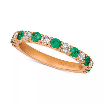 Sapphire (5/8 ct. t.w.) & Diamonds (1/2 ct. t.w.) Band in 14k Rose Gold (Also Available in Emerald & Ruby)