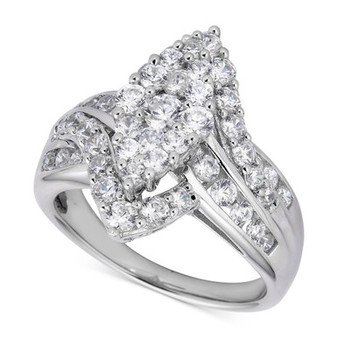 Diamond Cluster Ring (2 ct. t.w.) in 14k White Gold