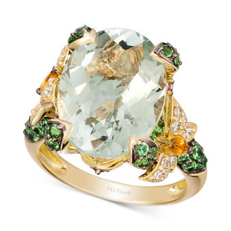 Multi-Gemstone (8-3/4 ct. t.w.) & Vanilla Diamond (1/4 ct. t.w.) Statement Ring in 14k Gold