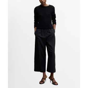 Women's Linen-Blend Culotte Trousers