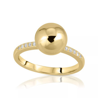 Brilliant Bubbles Diamond ( 1/10 ct. t.w. ) Side Line Ring Designed in Sterling Silver, 14k Yellow Gold over Sterling Silver or 14k Rose Gold over Sterling Silver