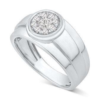 Men's Diamond Cluster Band (1/2 ct. t.w.) in 10k White Gold