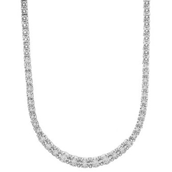 Diamond Graduated 20" Statement Necklace (1/2 ct. t.w.) in Sterling Silver, Created for Macy's