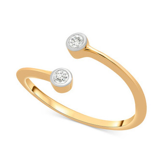 Diamond Bezel Bypass Ring (1/10 ct. t.w.) in 14k Gold, Created for Macy's