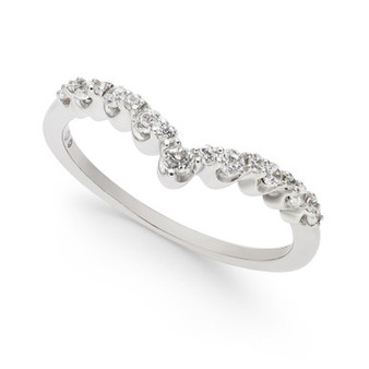 Diamond Contour Band (1/4 ct. t.w.) in 14k White Gold