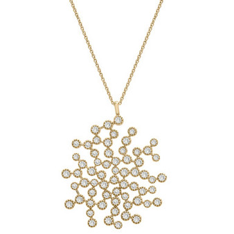 Diamond Scattered Bezel Pendant Necklace (1 ct. t.w.) in 14k Gold, 16" + 4" extender, Created for Macy's