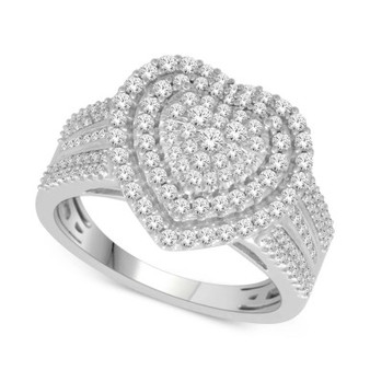 Diamond Heart Ring (1 ct. t.w.) in 14k White or Rose Gold