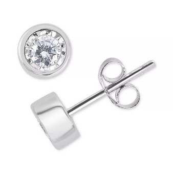 Diamond Bezel Stud Earrings (1/2 ct. t.w.) in 14k White, Rose or Yellow Gold