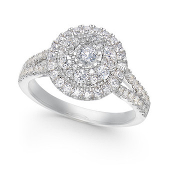 Diamond Multi-Layer Halo Engagement Ring (1 ct. t.w.) in 14k White Gold